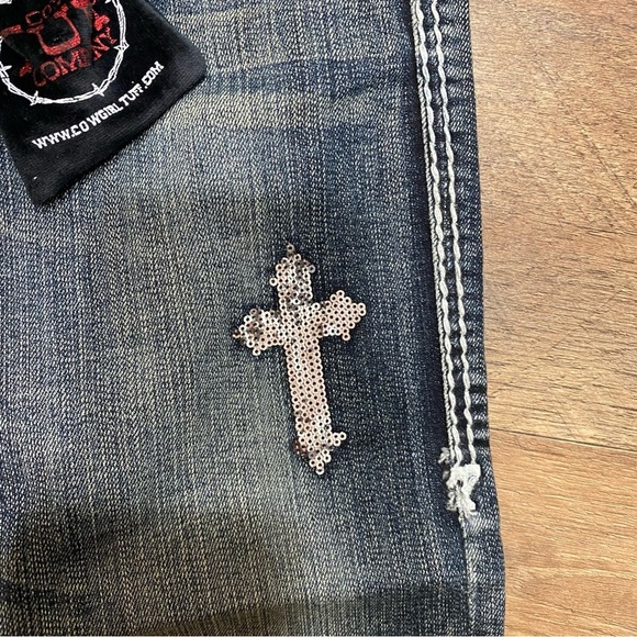 Cowgirl Tuff Crosses Shimmer Capri NWT - Picture 2 of 10